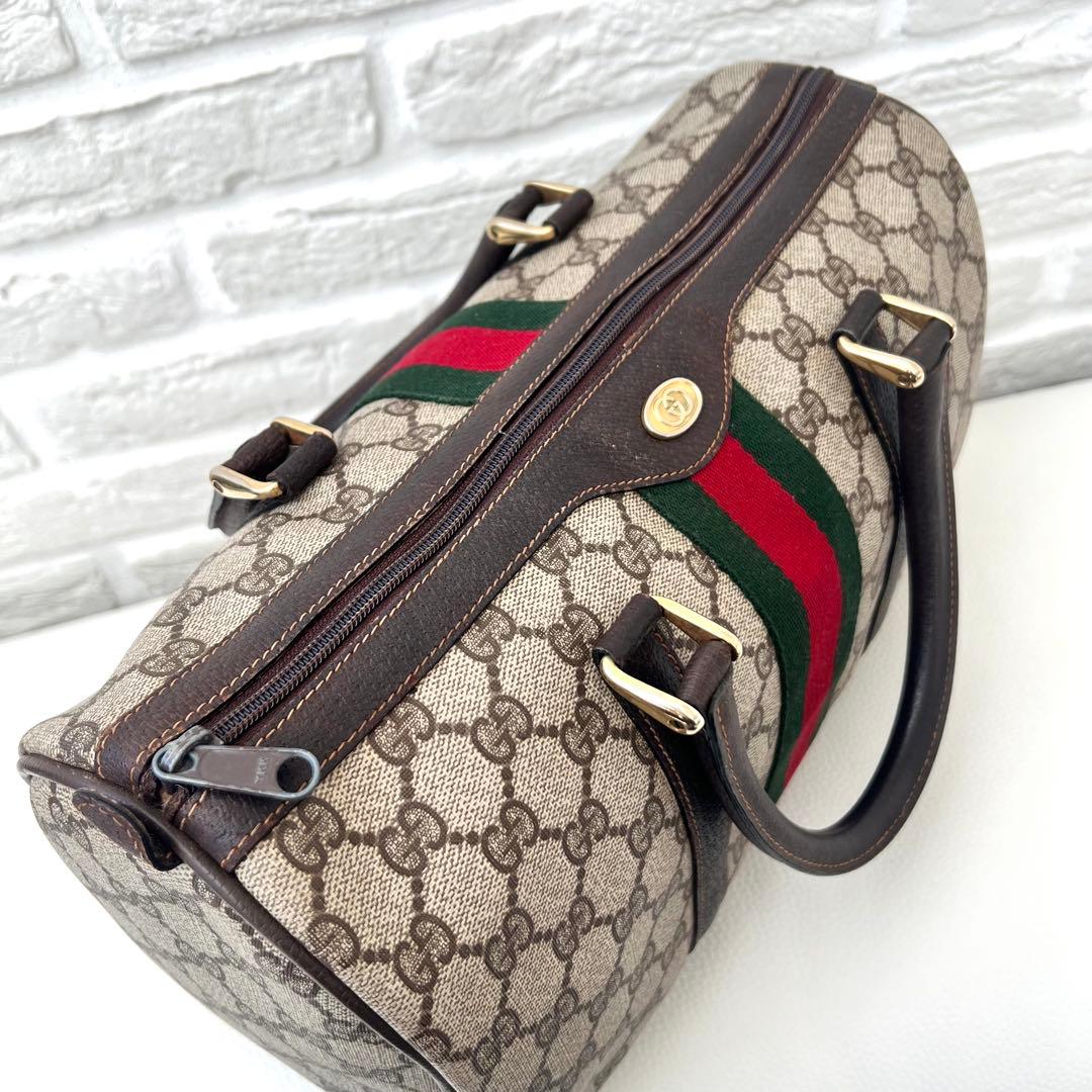美品✨GUCCI グッチ シェリーライン ボストンバッグ ヴィンテージ 送料無料