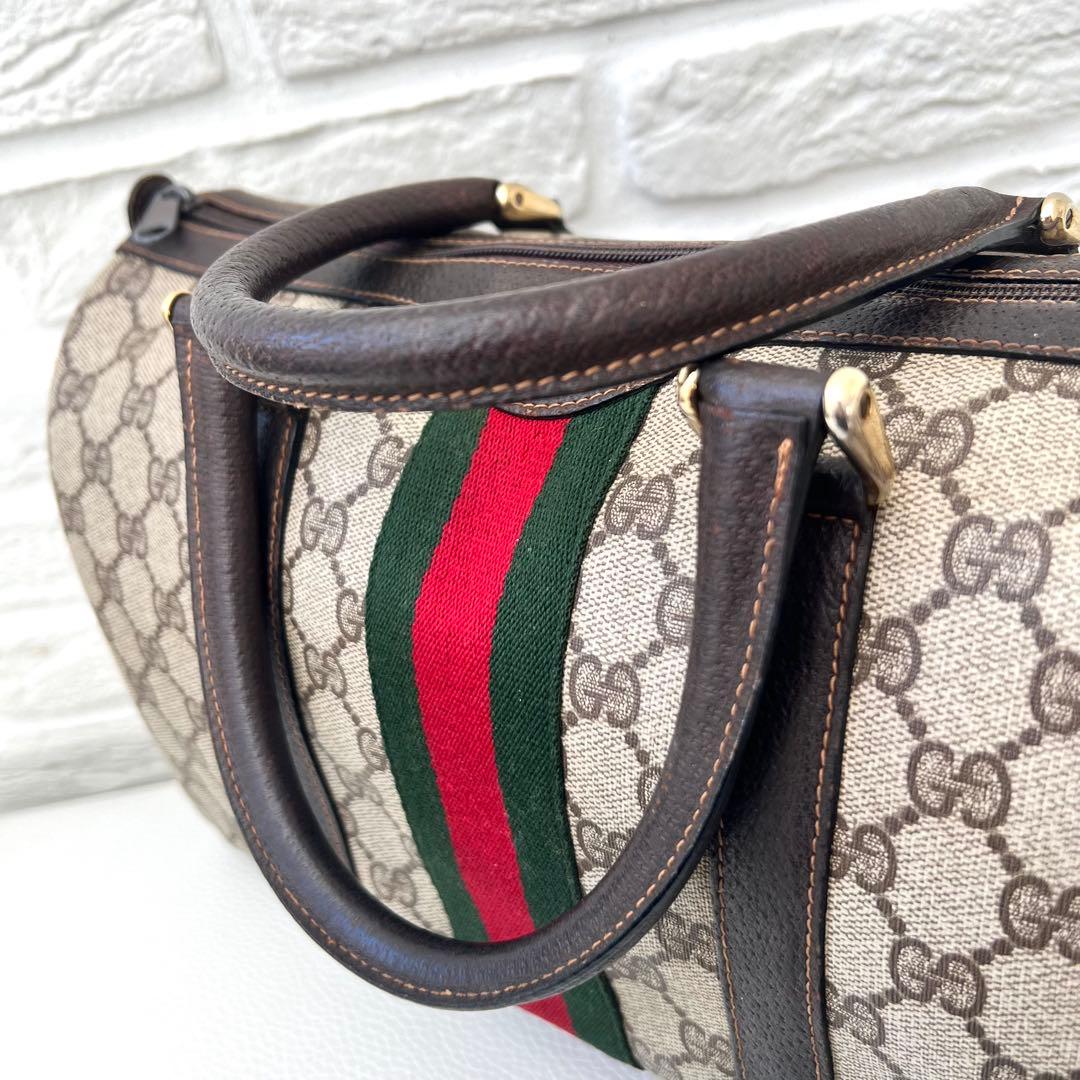 美品✨GUCCI グッチ シェリーライン ボストンバッグ ヴィンテージ 送料無料