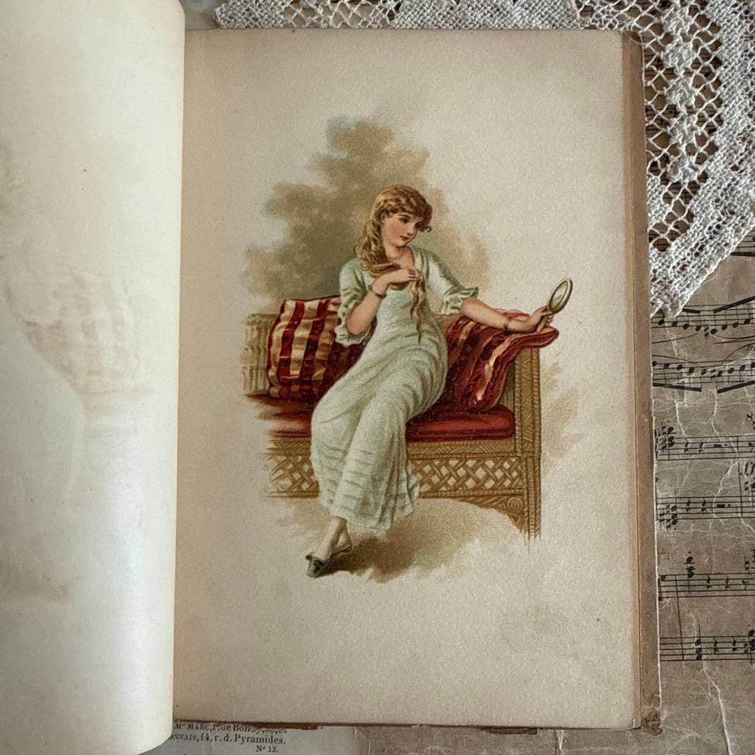 難有1894年アンティーク美しい挿絵の絵本　洋書ジャンクジャーナル古書クロモス