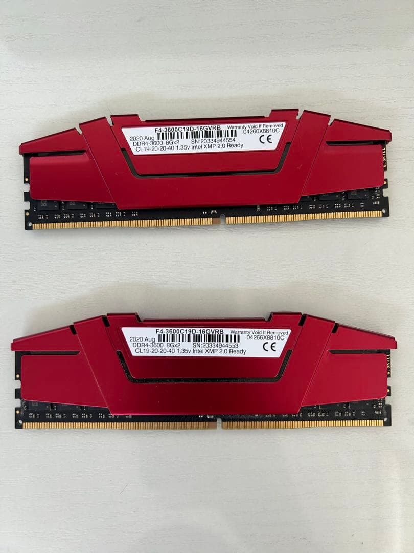 DDR4 3600 16GB (8GB 2枚）G.Skill 動作確認済