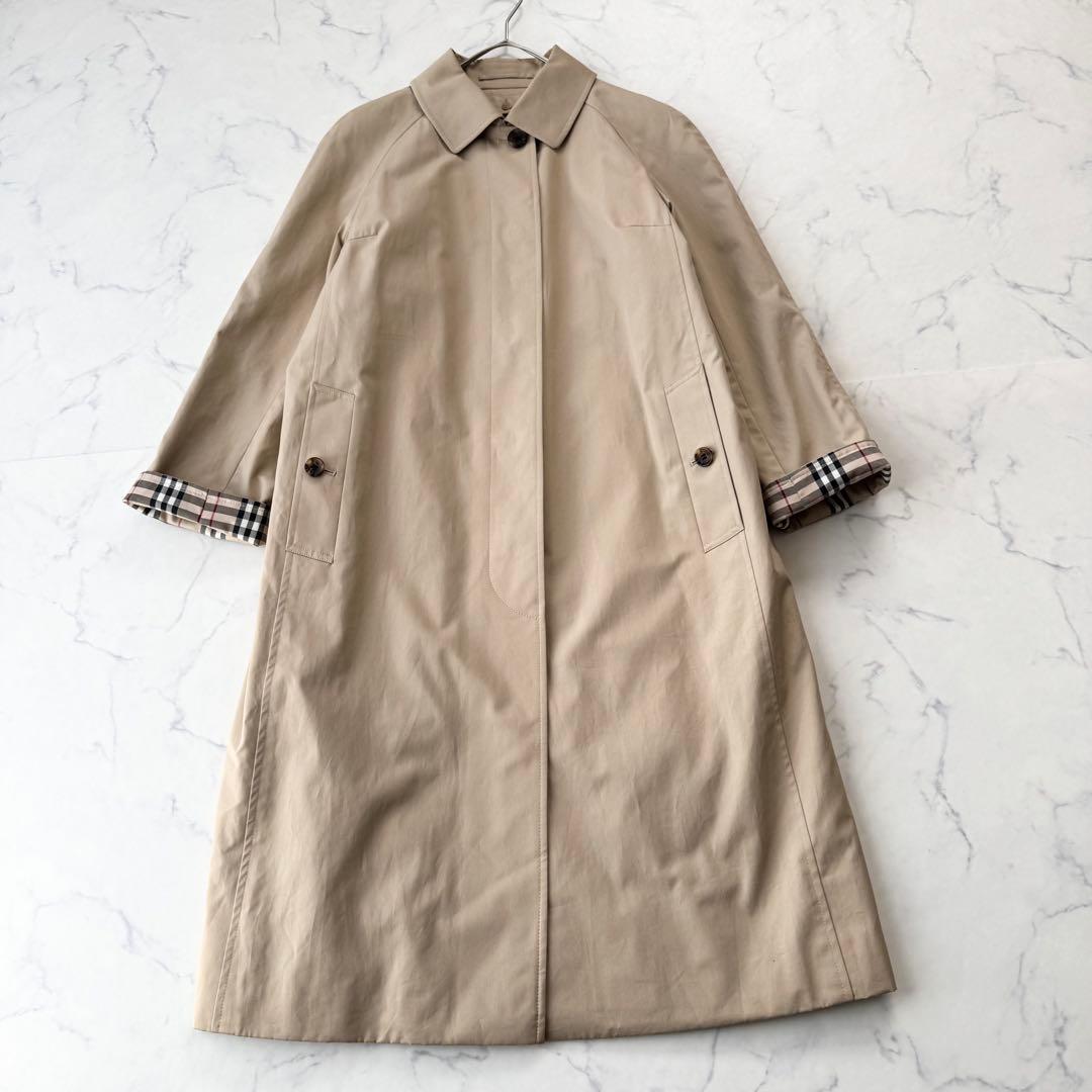 極美品 バーバリーロンドン ロングコート ライナー付 ノバチェック ベージュ M