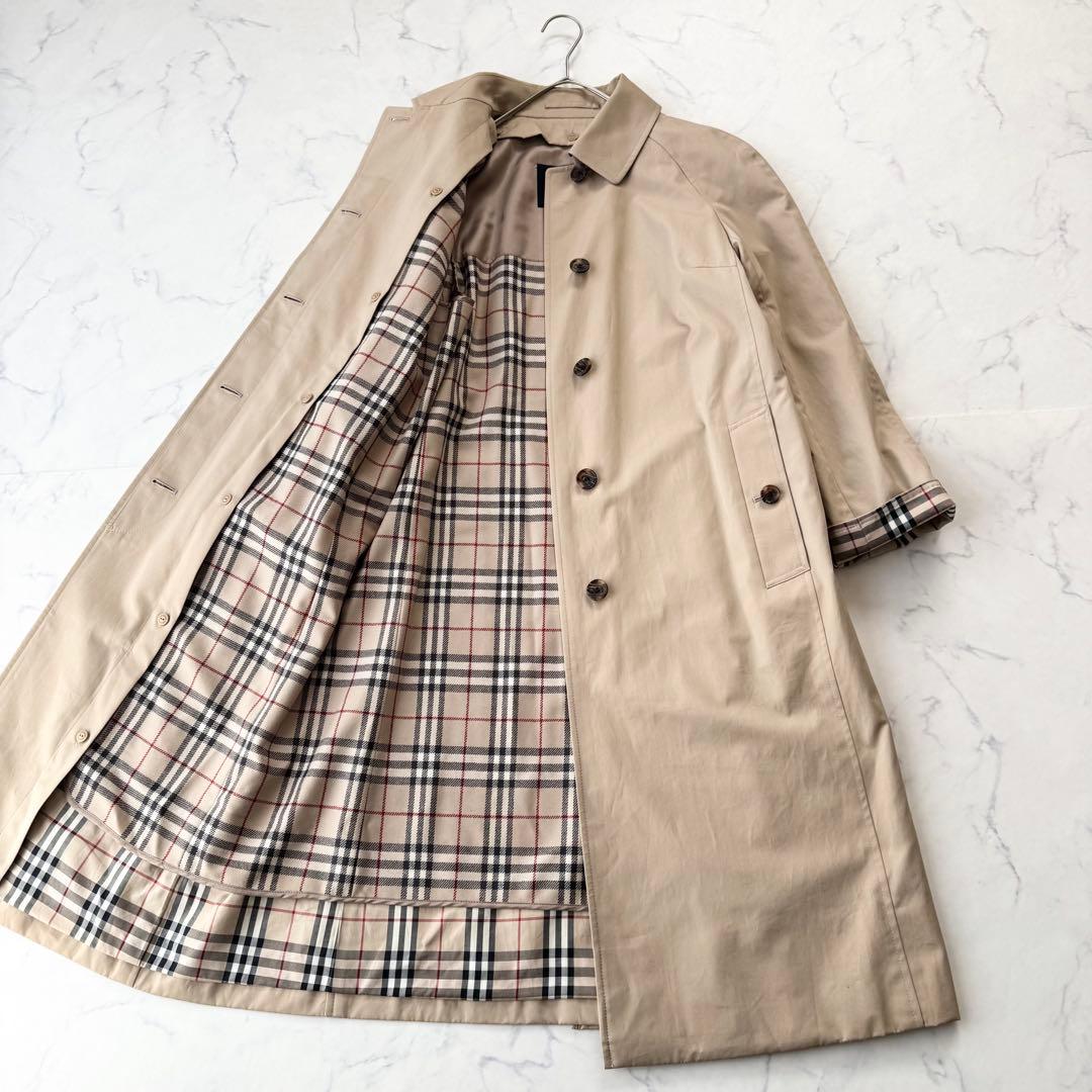 極美品 バーバリーロンドン ロングコート ライナー付 ノバチェック ベージュ M