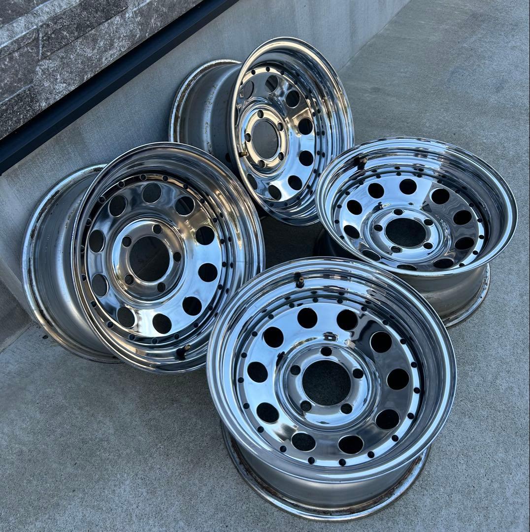 USA製 メッキ スチールホイール 鉄ホイール 14インチ 5穴 アメ車