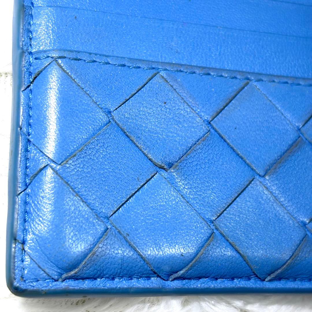 【美品✨】RFID搭載 BOTTEGA VENETA イントレチャート ブルー