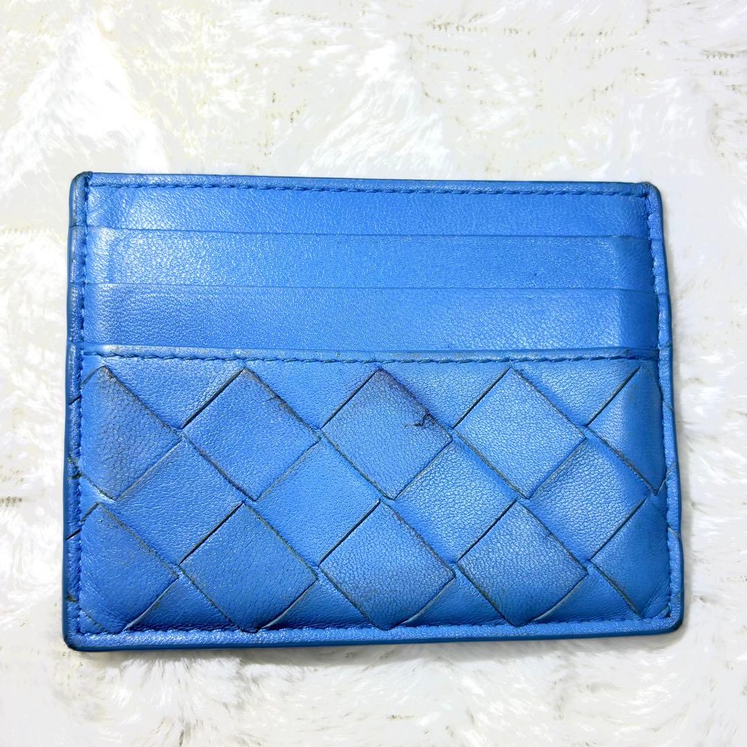 【美品✨】RFID搭載 BOTTEGA VENETA イントレチャート ブルー