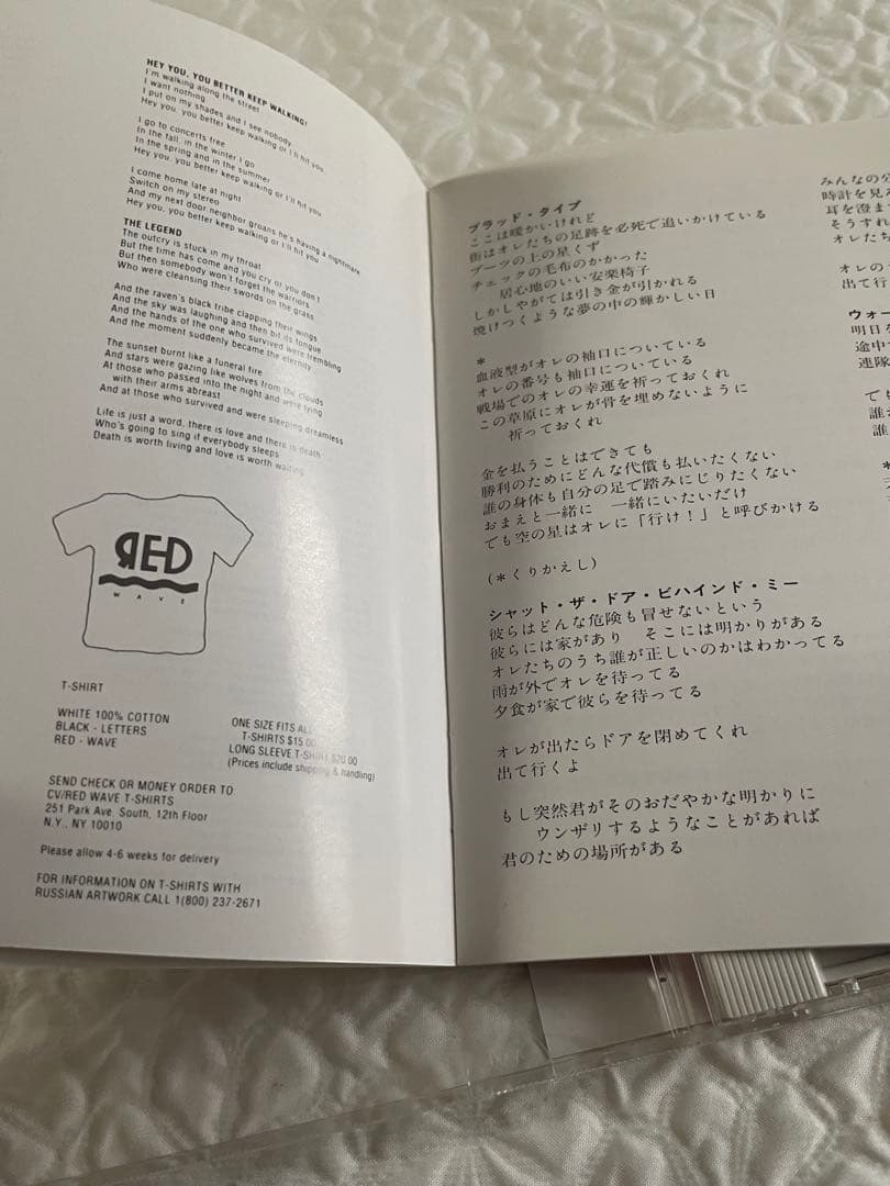 キーノKino/ブラッドタイプBlood Type/帯付き、日本盤1989年