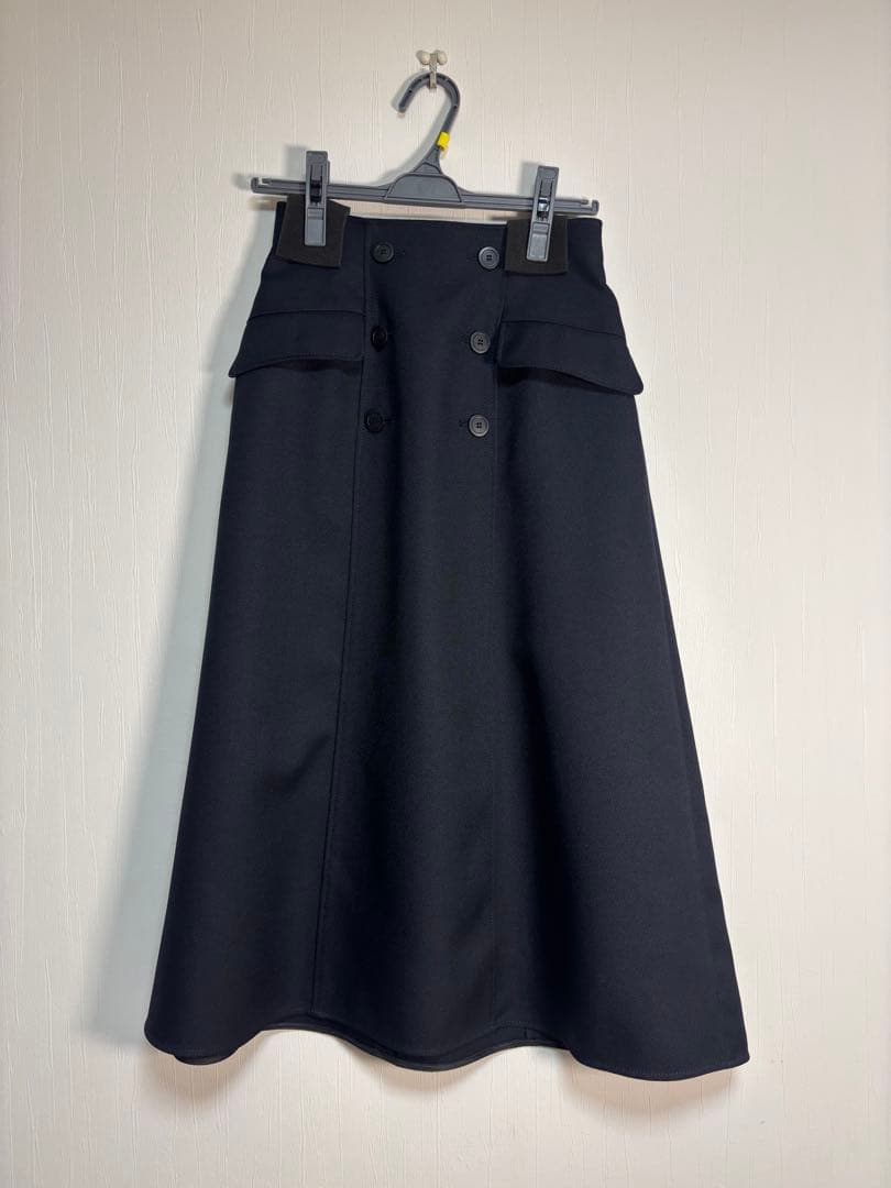 【新品/2025AW現行】ANAYI フロントボタンAラインスカート ネイビー