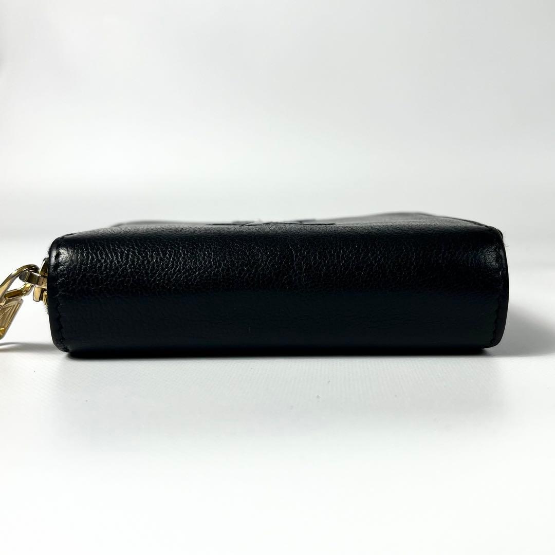 希少✨サンローラン 二つ折り財布 YSL エンボス レザー ファスナー 黒