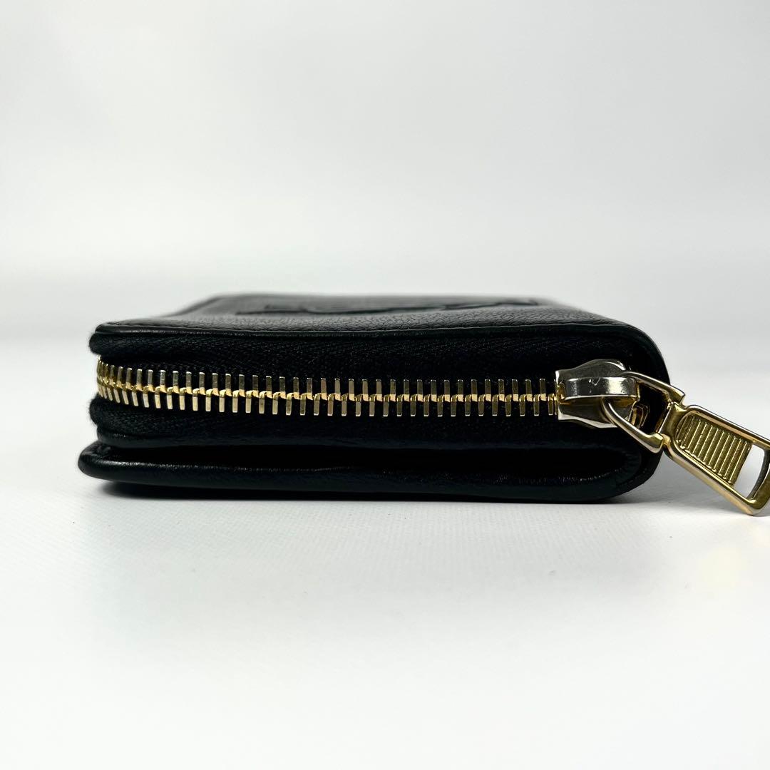 希少✨サンローラン 二つ折り財布 YSL エンボス レザー ファスナー 黒