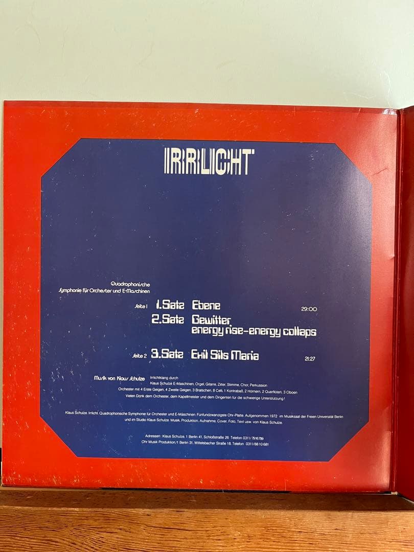 その他 Klaus Shchulze, Irrlicht