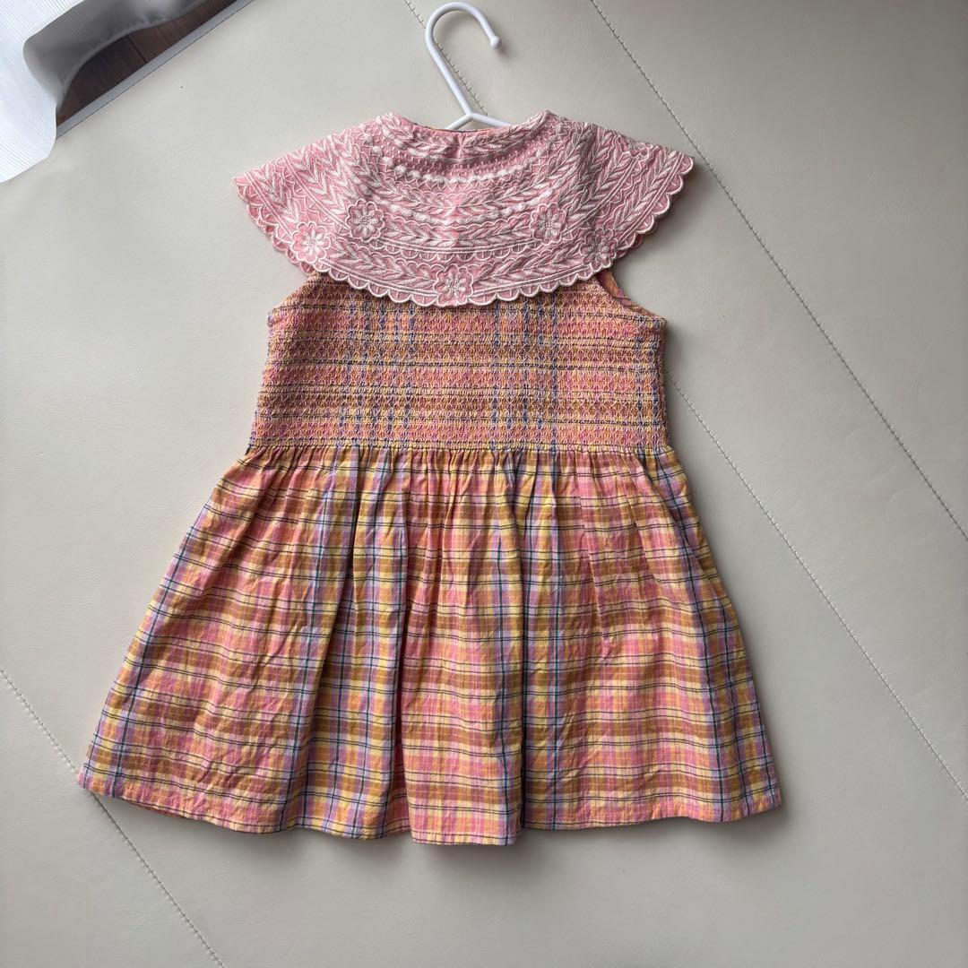 ワンピース Bonjour Diary IBIZA TOP Rainbow check 2y