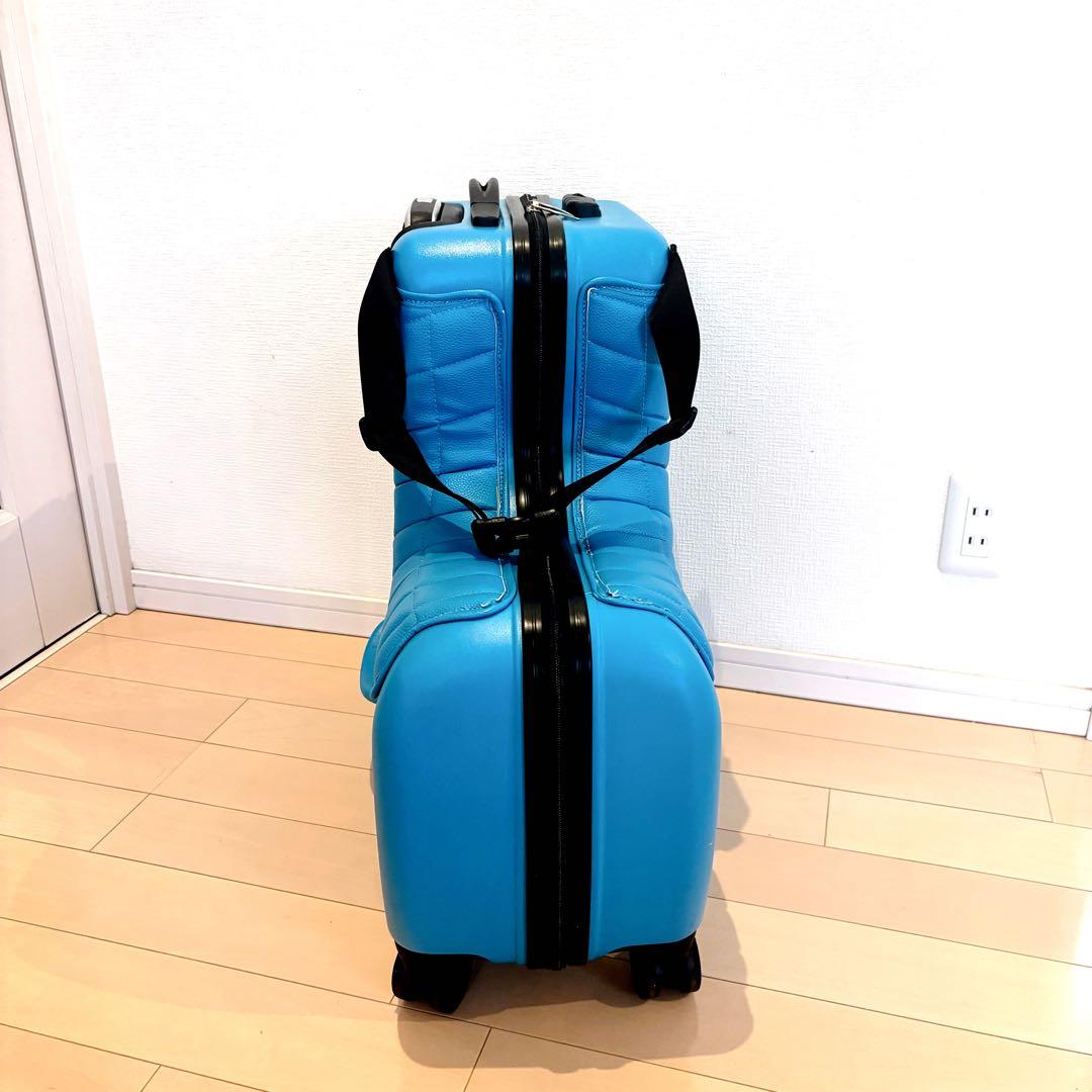 【美品】NORICCO 子どもが乗れるキャリーケース プレミアムシート 旅行 青