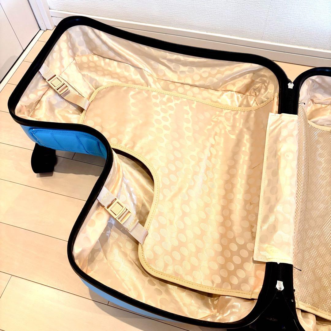 【美品】NORICCO 子どもが乗れるキャリーケース プレミアムシート 旅行 青