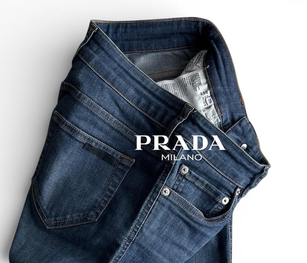 ray！PRADA軽量 ハイストレッチ ブランドタグ＆刻印デニムジーンズ