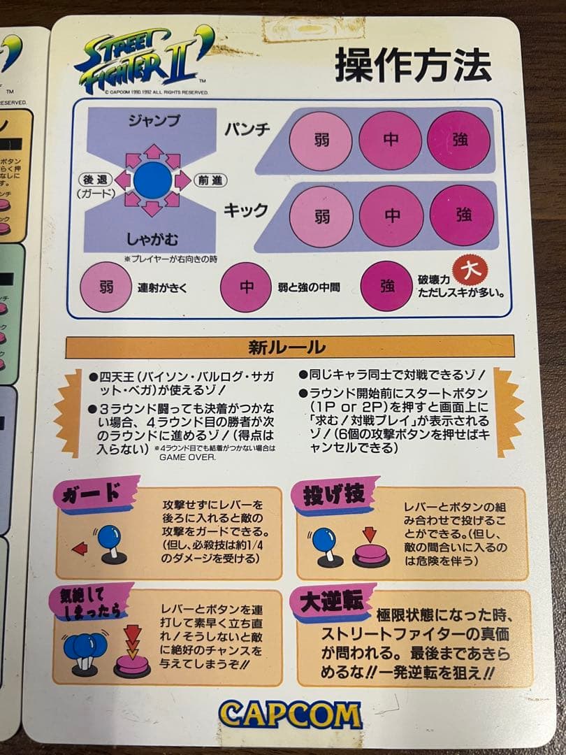 NEO GEO 筐体　ストリートファイターII インスト