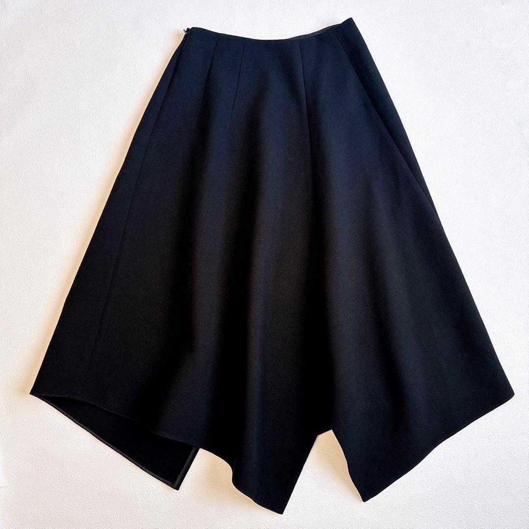 MARNIマルニ　アシンメトリー スカート バージンウール　36 黒 変形