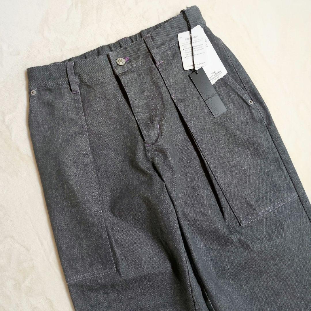 新品✨ JUNKO KITO ジュンコキトウ デニムワイドパンツ 紫ステッチ M