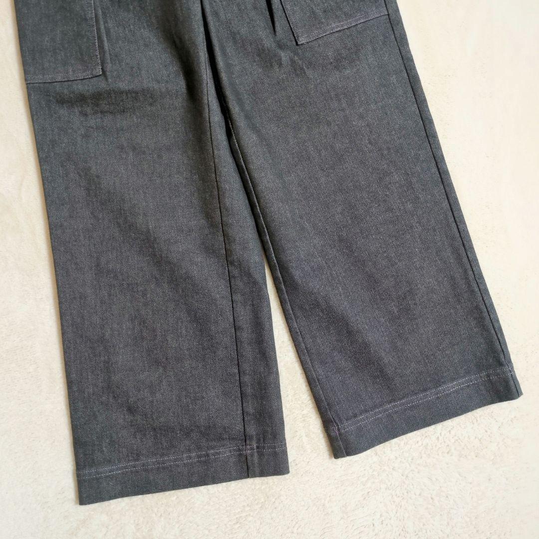 新品✨ JUNKO KITO ジュンコキトウ デニムワイドパンツ 紫ステッチ M