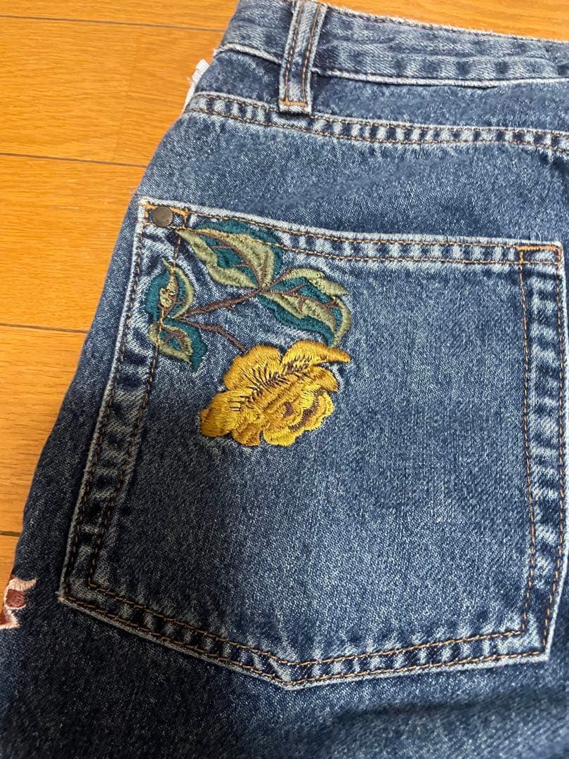 すみれ Desigual 花柄刺繍 デニムパンツ 36サイズ
