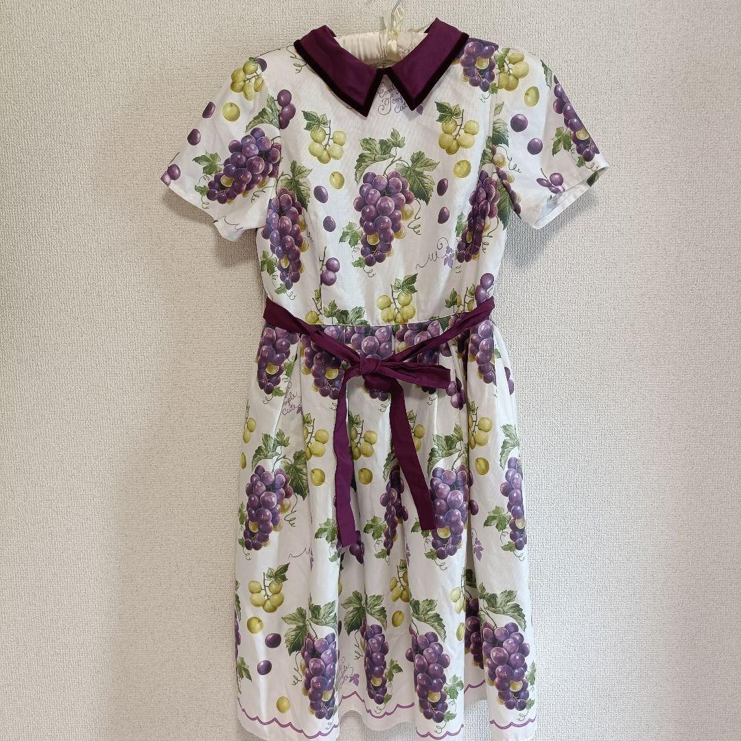 Emily temple Cute ぶどう柄シャツワンピース　grape葡萄