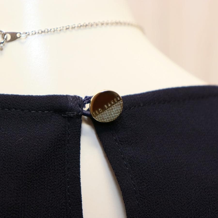 TED BAKER ビジューワンピース S ネイビー シアースカート