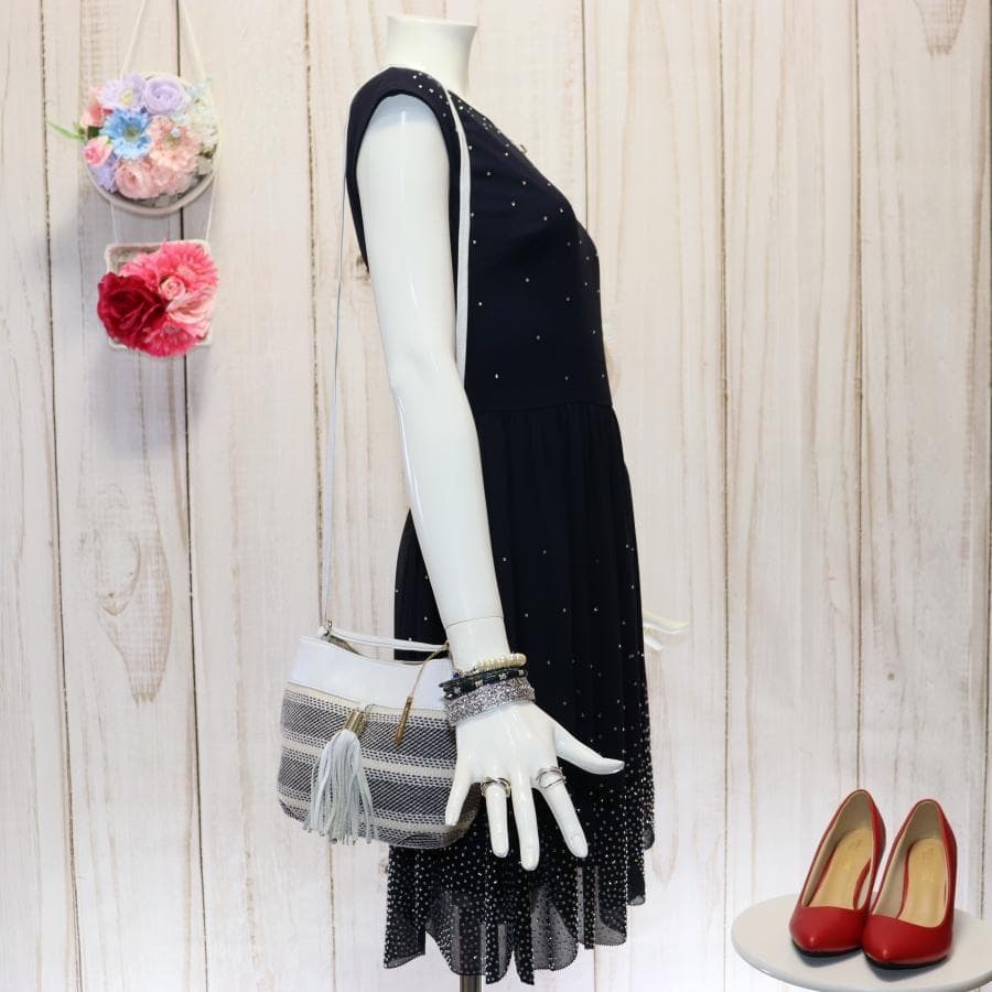 TED BAKER ビジューワンピース S ネイビー シアースカート