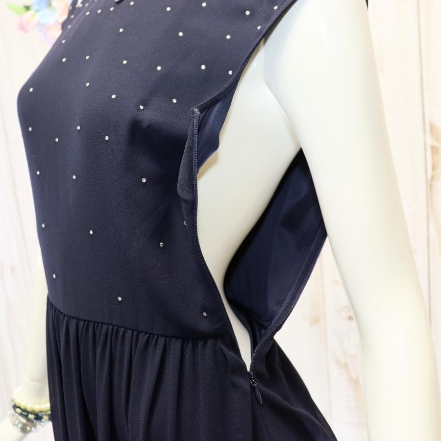 TED BAKER ビジューワンピース S ネイビー シアースカート