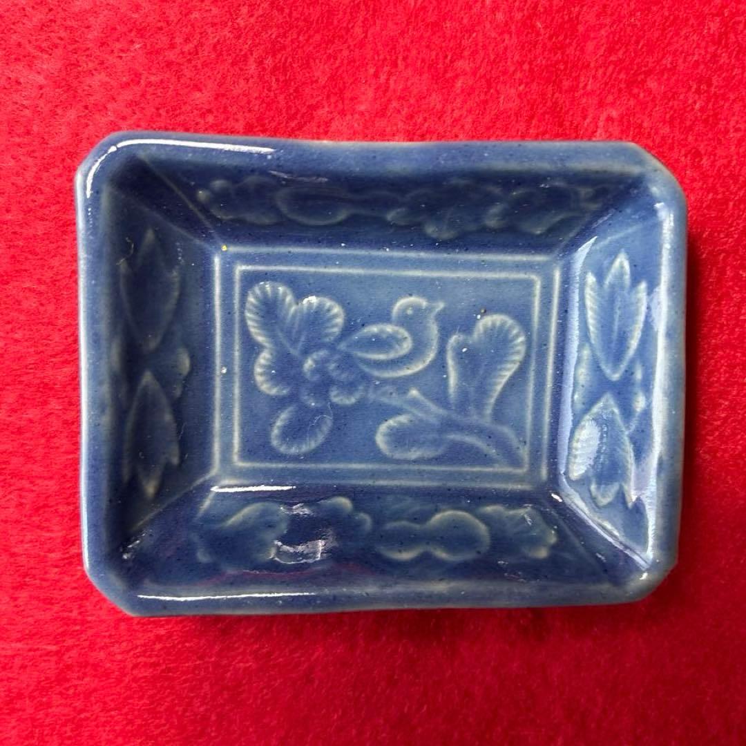 古伊万里　瑠璃　豆皿　2枚組
