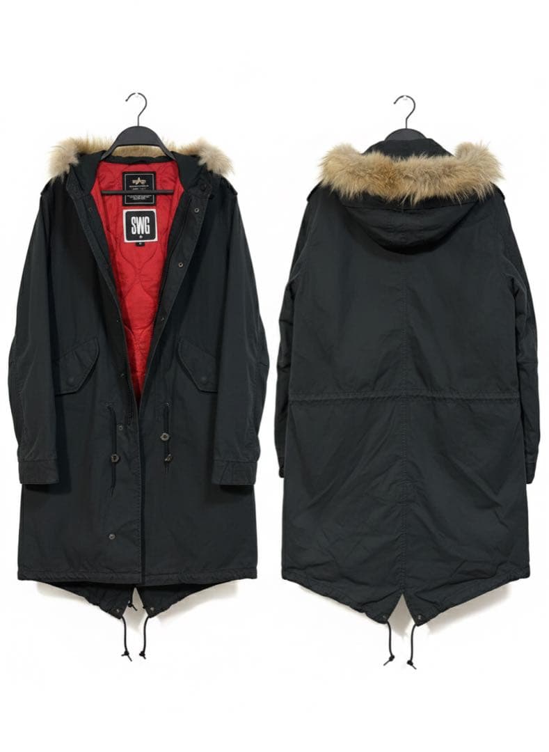 ALPHA INDUSTRIES SWG ブラック モッズコート