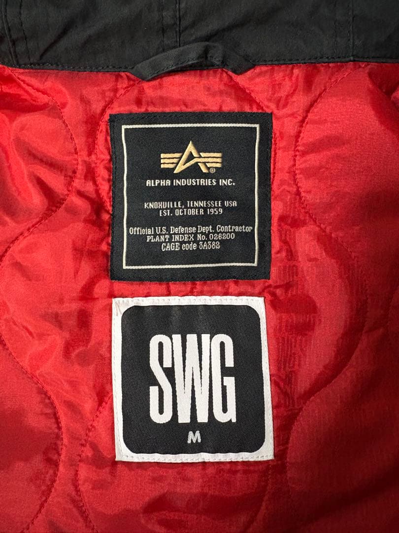 ALPHA INDUSTRIES SWG ブラック モッズコート