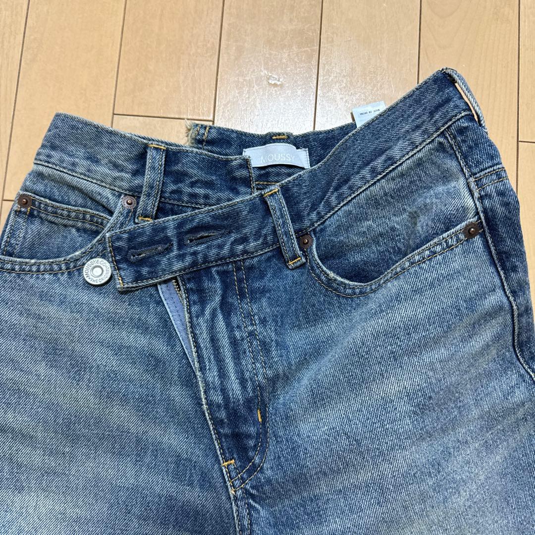 マウジー　moussy CROSS WAIST WIDE ストレートSサイズ