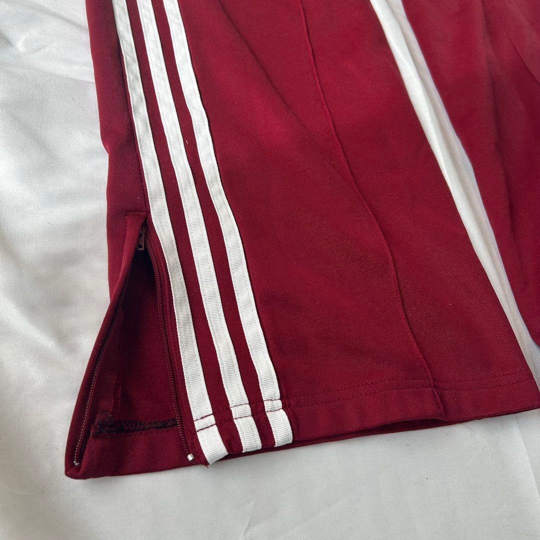 adidas トラックパンツ ボルドー トレフォイル XXL 裾ジップ