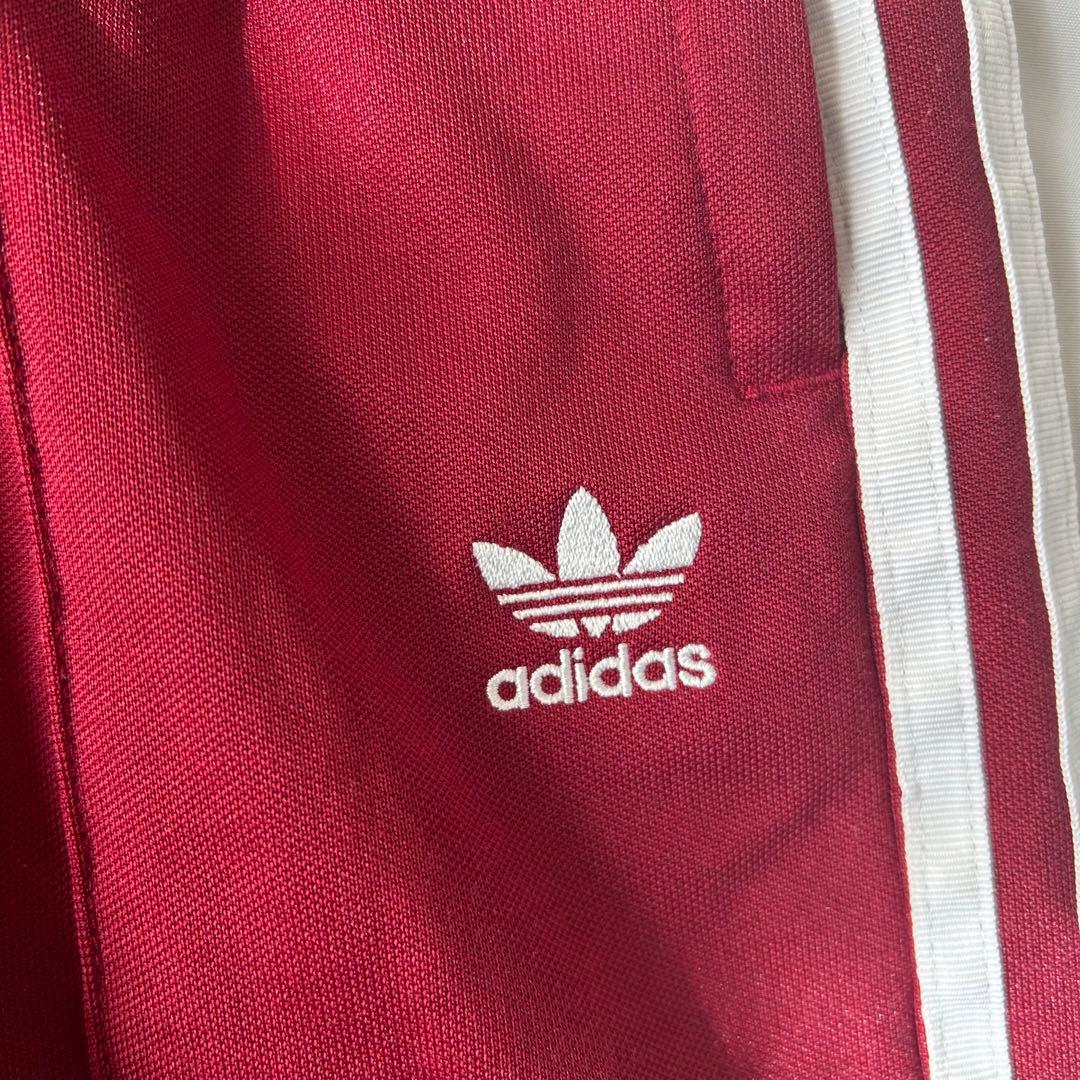 adidas トラックパンツ ボルドー トレフォイル XXL 裾ジップ