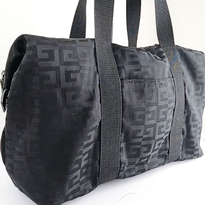 【超美品】GIVENCHY ジバンシィ ブラック ボストンバッグ 4Gロゴ入り