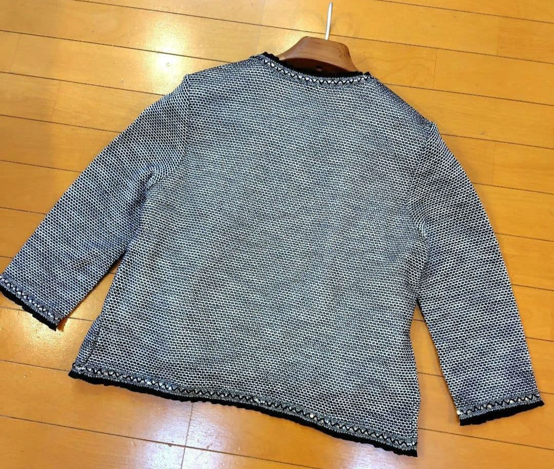 専用レリアン ネイビーツイード ノーカラージャケット 1枚仕立て 11L