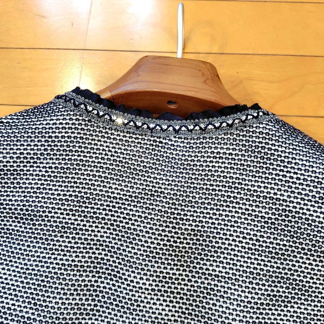 専用レリアン ネイビーツイード ノーカラージャケット 1枚仕立て 11L