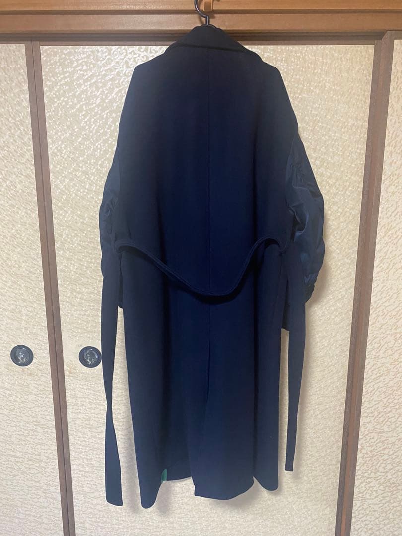 ZARA マッチングボンバーコート XL ネイビー×グリーン
