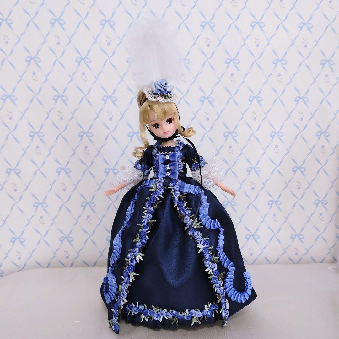 青薔薇クラシカル　マリー・アントワネット　ロココドレス　ハンドメイド　ネイビー