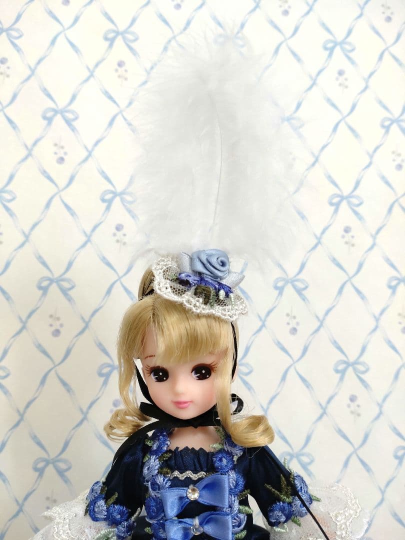 青薔薇クラシカル　マリー・アントワネット　ロココドレス　ハンドメイド　ネイビー