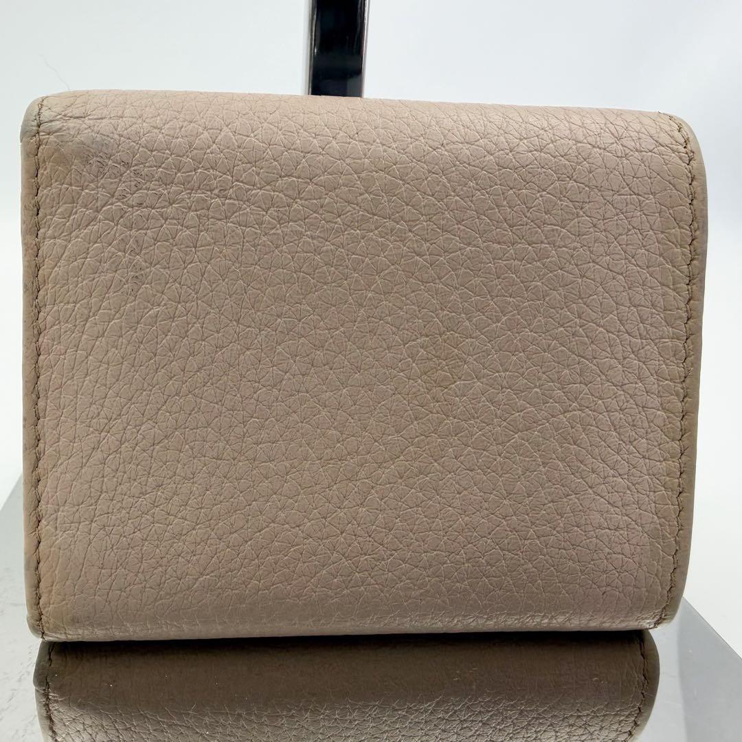 現行✨プラダ 三つ折り財布 ヴィッテロダイノ ステッチ レザー ピンクベージュ
