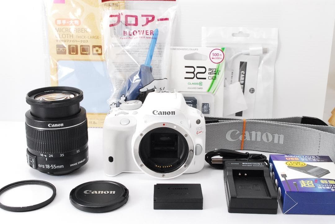 美品 Canon Kiss X7 ホワイト レンズセット スマホ転送 軽量 人気