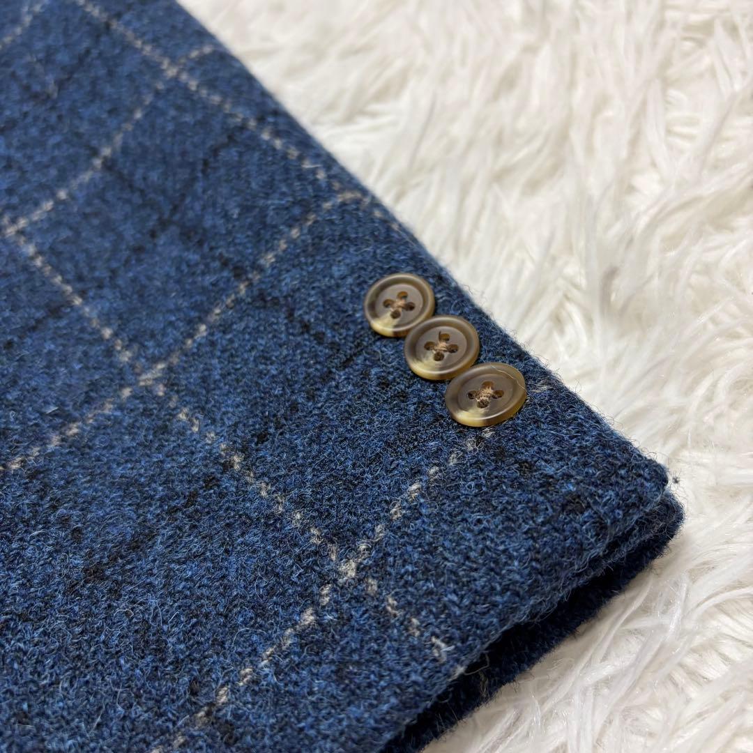 美品　ハリスツイード　OXFORD CLASSIC テーラードジャケット　青
