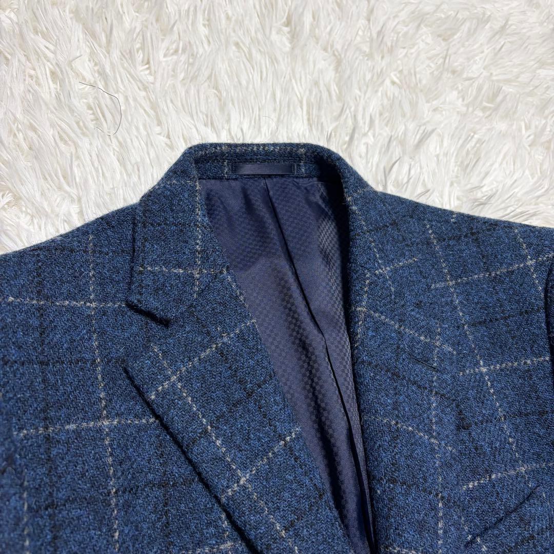 美品　ハリスツイード　OXFORD CLASSIC テーラードジャケット　青