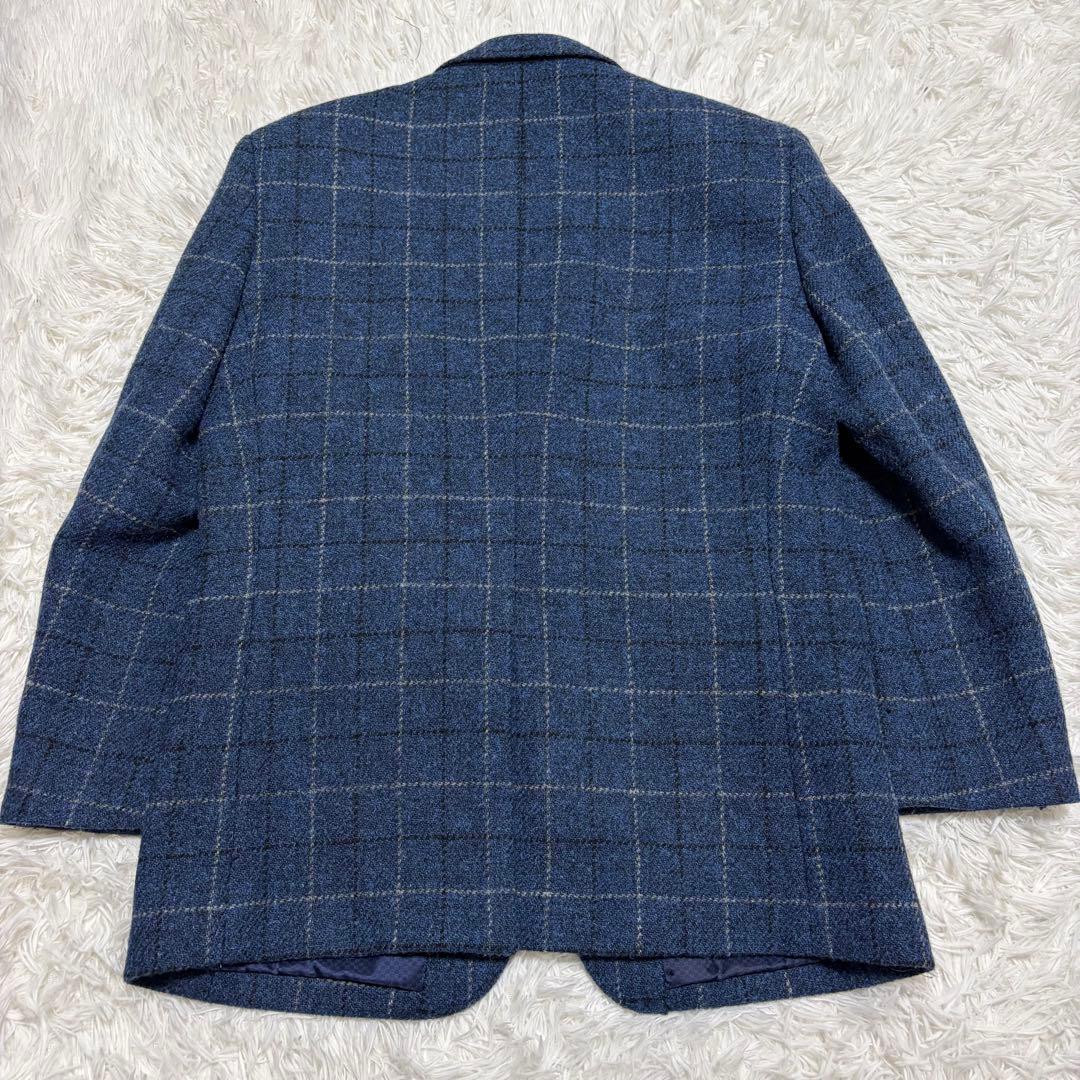 美品　ハリスツイード　OXFORD CLASSIC テーラードジャケット　青
