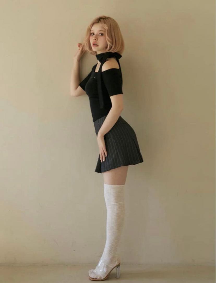 トップス andmary Nana ribbon oneshoulder tops