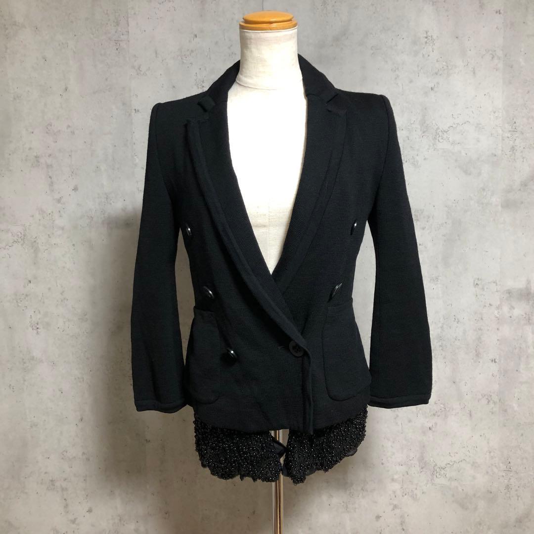 sacai ビーズキャミ付　ニットテーラードジャケット