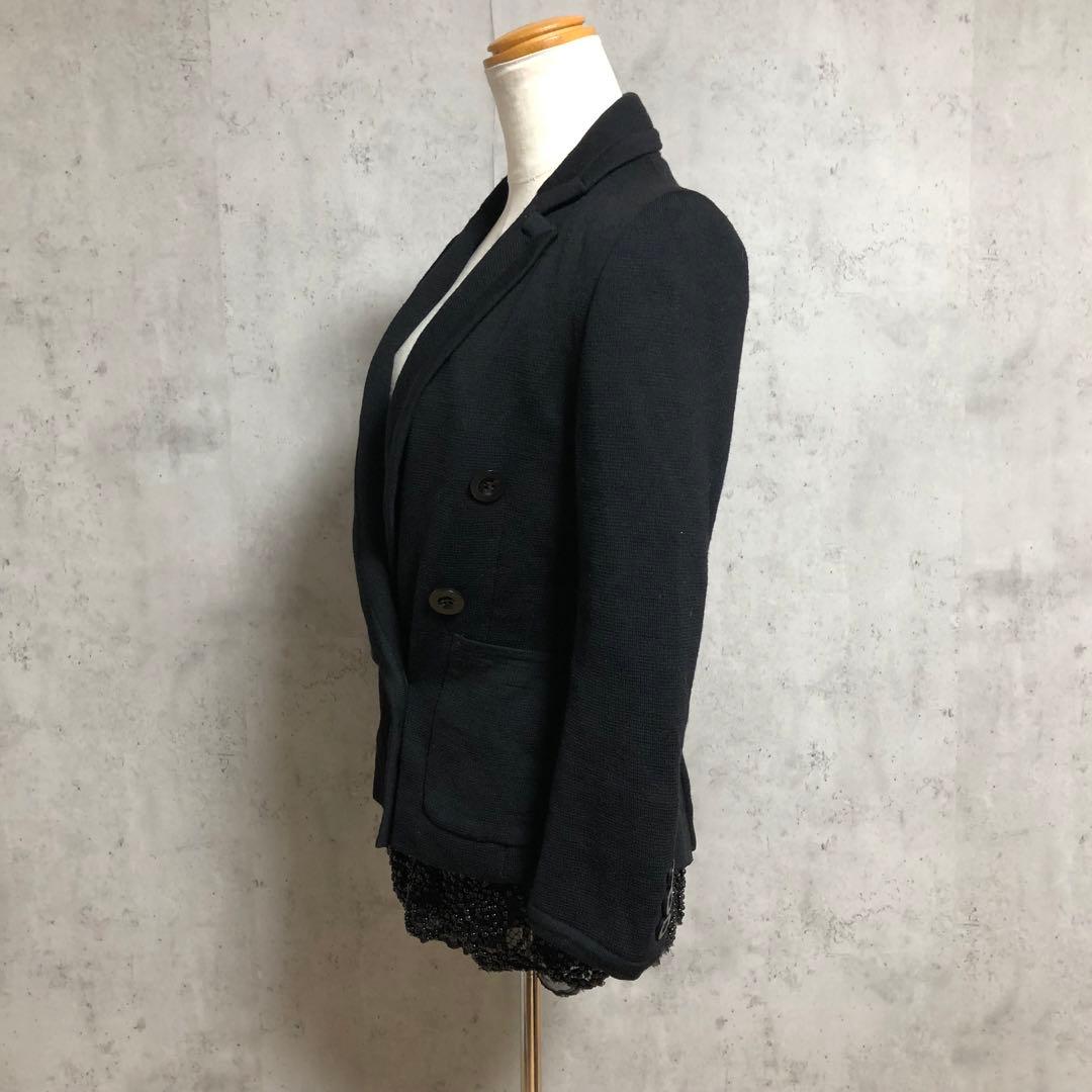 sacai ビーズキャミ付　ニットテーラードジャケット