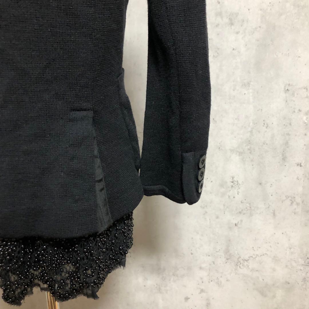 sacai ビーズキャミ付　ニットテーラードジャケット
