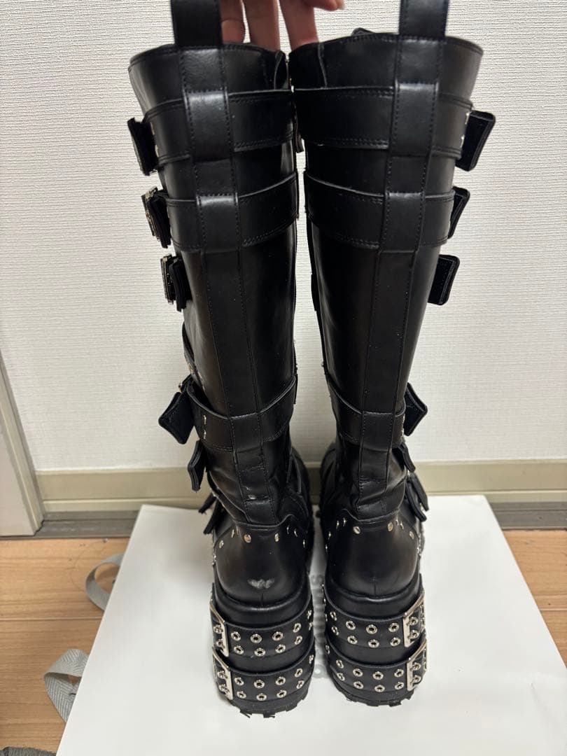 【YOSUKE】厚底ロングブーツ ブラック 23.5cm〜24cm