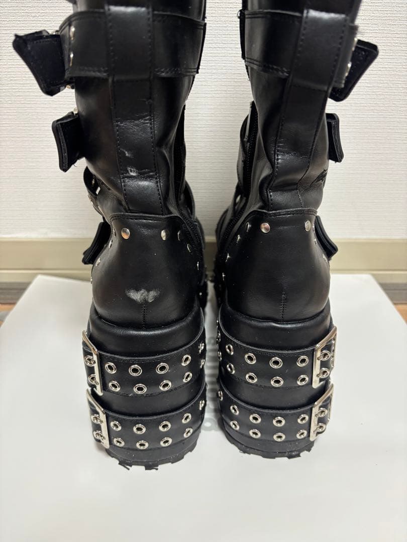 【YOSUKE】厚底ロングブーツ ブラック 23.5cm〜24cm